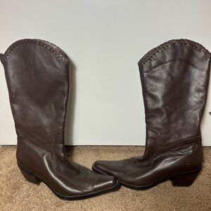 Brown cowboy boots